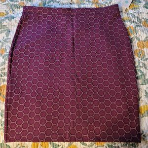 Burgundy Bubble Print Pencil Skirt-XL